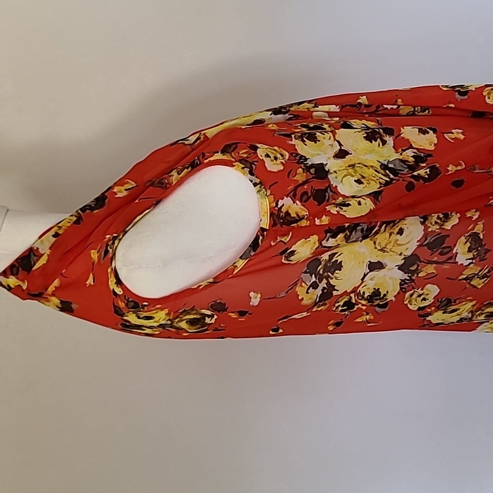 KUT from the Kloth Sleeveless Faux Floral Wrap Blouse Size Large - Picture 7 of 12